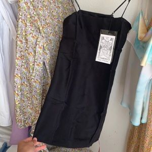 Realisation Par mini Christy dress in black silk